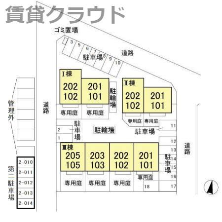 ソレイユⅢの区画図