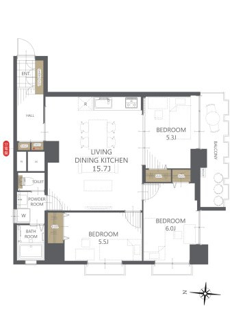 【間取り】仙台ニュースカイマンション１号棟 