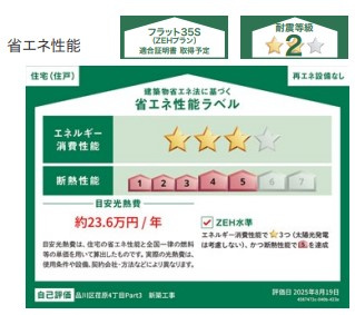 品川区荏原４丁目　Part3-１棟の省エネ性能ラベル