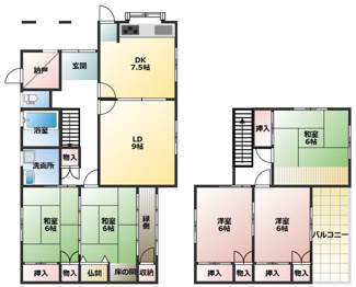 【間取り】 | 大垣市新長松！再生住宅！敷地広々77坪！お車2台可能！荒崎小学校まで徒歩10分！ | 大垣市新長松！再生住宅！敷地広々77坪！お車2台可能！荒崎小学校まで徒歩10分！