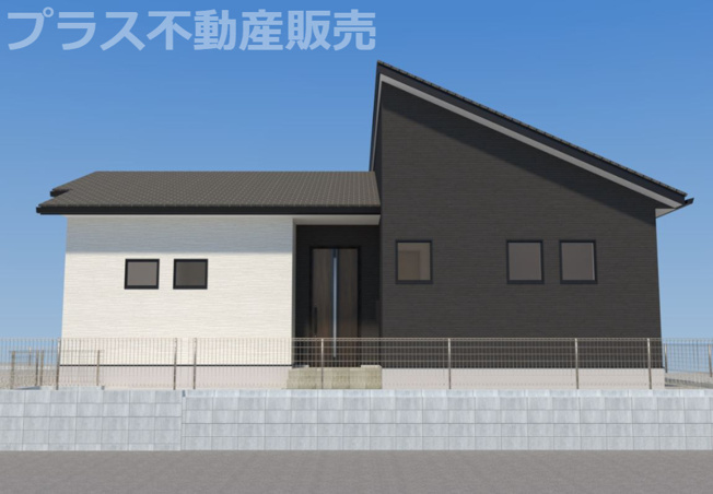 【玄関】 | 糟屋郡宇美町桜原1丁目10期・平屋　1号棟（全1棟）【仲介手数料無料・0円】 | 完成イメージの外観パースです。