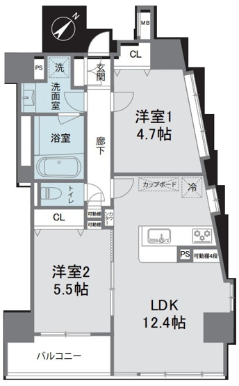 【間取り】 | ローズアべニュー西巣鴨 | １０階部分南東向き、陽当たり・通風良好です！
