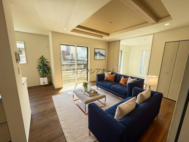 東村山市秋津町4丁目・全7棟　新築一戸建　7号棟の内装|LDK17帖（家具はCG画像での表示になります）