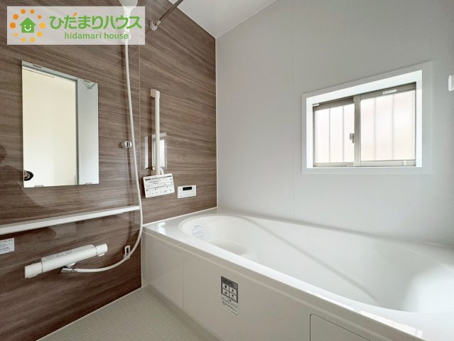 ひたちなか市津田　新築戸建の浴室|ゆったり浸かれる広々バスルーム♪お子様とも一緒に入れます(^^)/