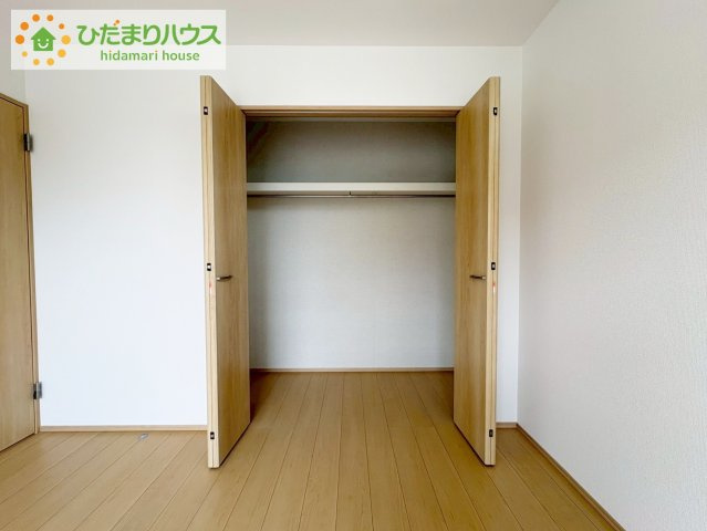 ひたちなか市津田　新築戸建の収納|全室にクローゼットが付いていて、お部屋の住空間もスッキリ広々つかえそうです(^^)/