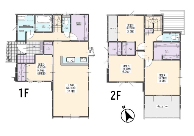 【間取り】 | 糟屋郡須恵町旅石25期　1号棟（全1棟）【仲介手数料無料・0円】 | 平日、土日祝日もお好きな日時にご見学可能です。お気軽にお問合せ下さい。