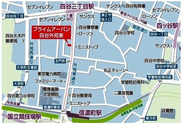 プライムアーバン四谷外苑東の地図