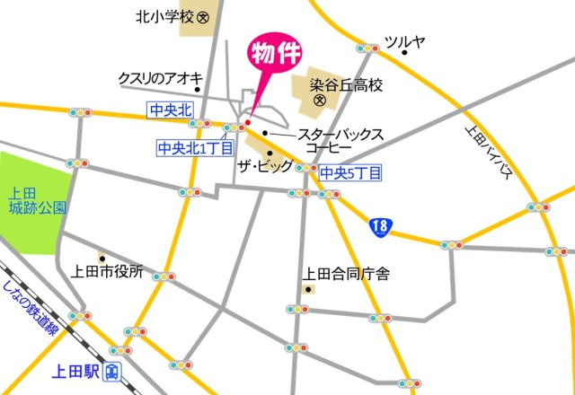 中央北１丁目戸建中古の地図