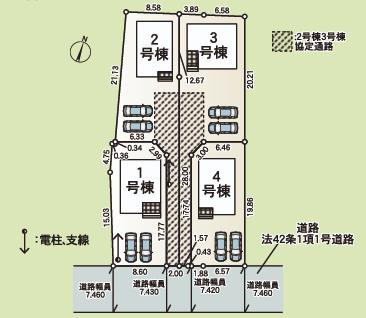 つくば市台町第3　新築戸建　1号棟の区画図