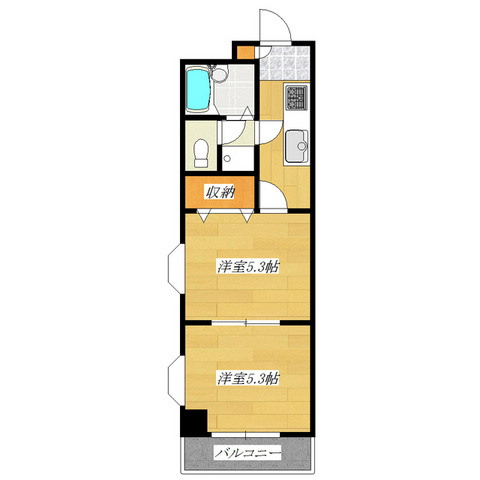 王子北ウイングの間取り|南西角部屋で室内明るいお部屋ですよ♪なんといってもお家賃が魅力♪