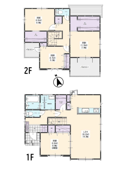 【間取り】 | 糟屋郡須恵町旅石27期　1号棟（全1棟）【仲介手数料無料・0円】 | 平日、土日祝日もお好きな日時にご見学可能です。お気軽にお問合せ下さい。