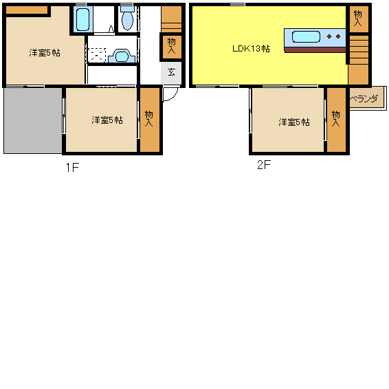 ユニキューブ希望ヶ丘Ｂの間取り