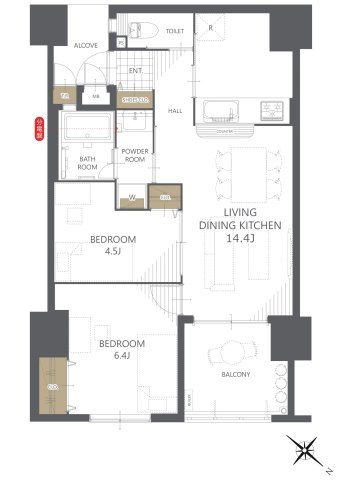【間取り】プレミアムコート浦添牧港 