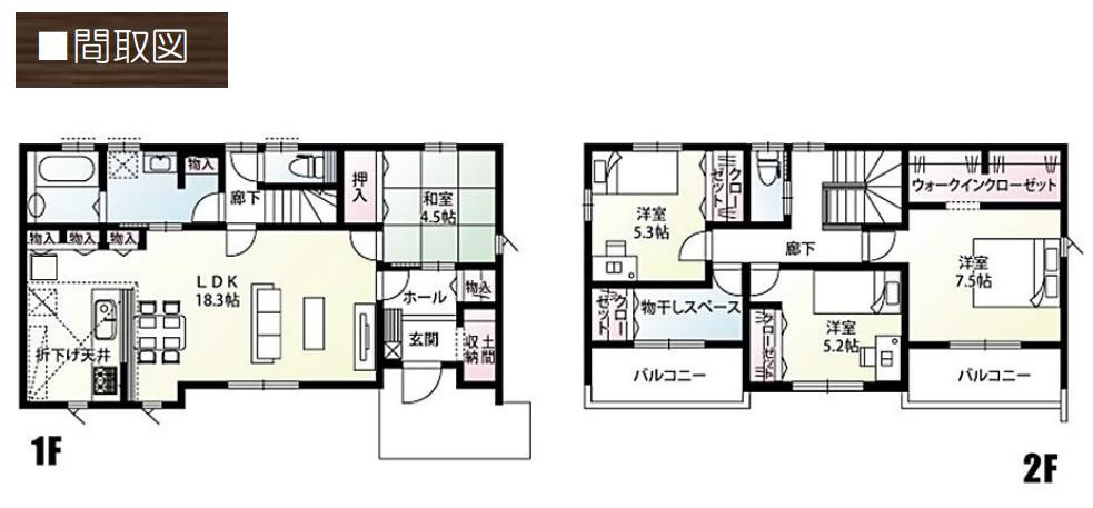 古河市大堤　新築戸建　11号棟の間取り
