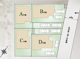 【仲介手数料無料】所沢市東所沢３丁目全４棟　A号棟　所沢の新築は西武ハウジングの区画図