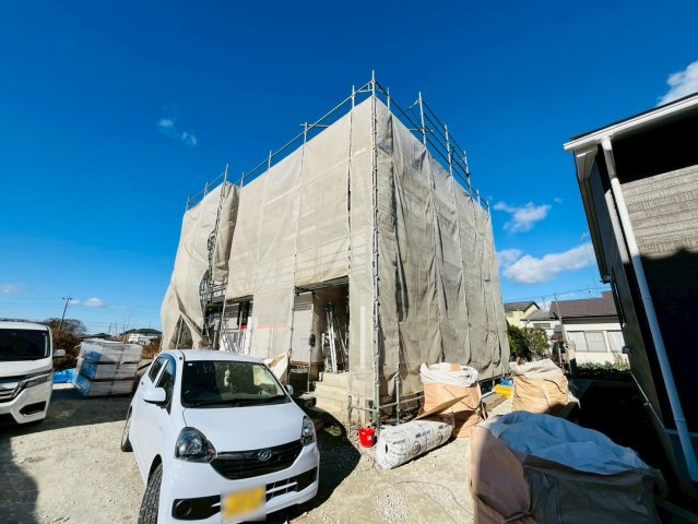 【Cradle Garden】　筑西市井上　第１　全2邸の外観|〇２号棟〇
広々LDK17.5帖！雨の日も安心インナーバルコニーのあるお家です（＾＾）
2025年10月撮影