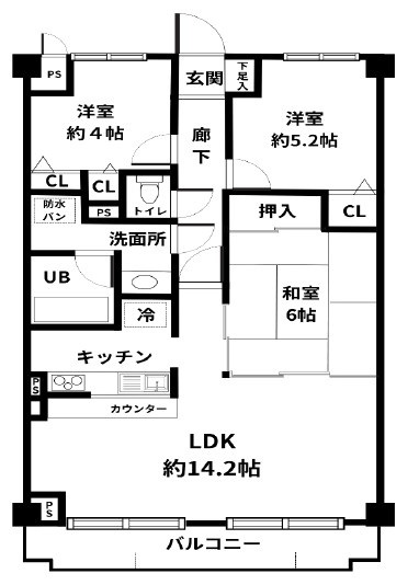 リーガル堺の間取り|3LDK