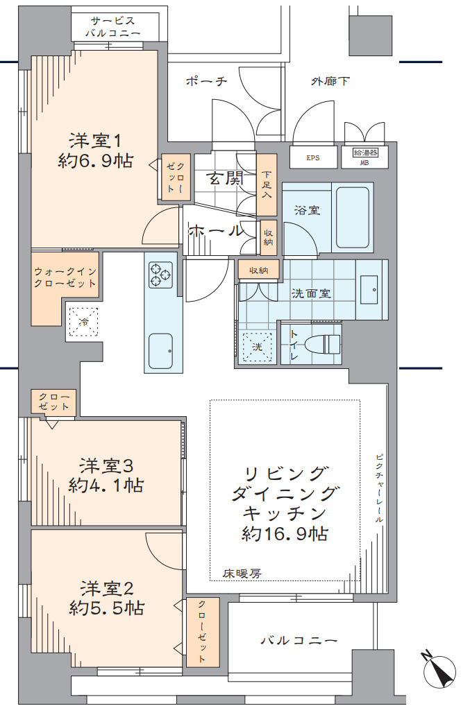 ヴィルヌーブタワー横浜・関内【仲介手数料無料】ペット可♪の間取り