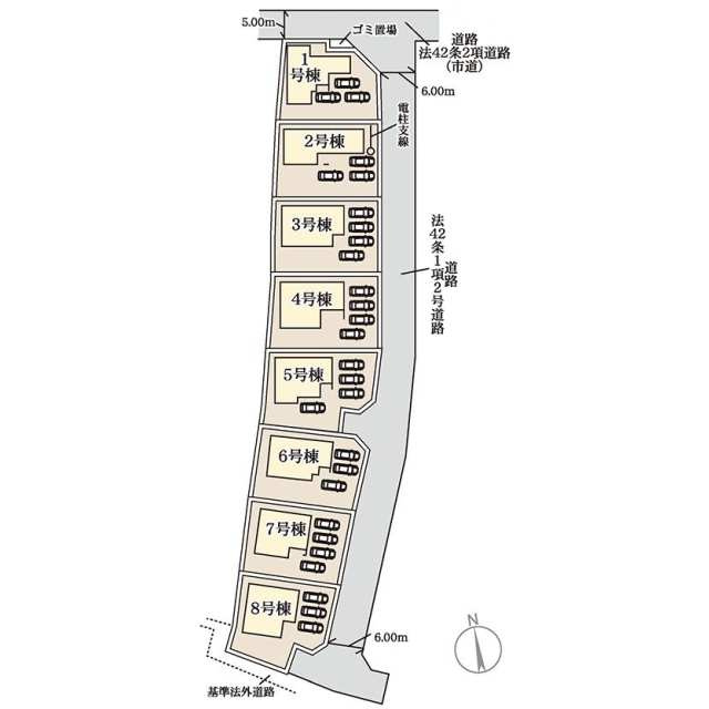 リーブルガーデン鹿沼市千渡第８　新築一戸建ての区画図