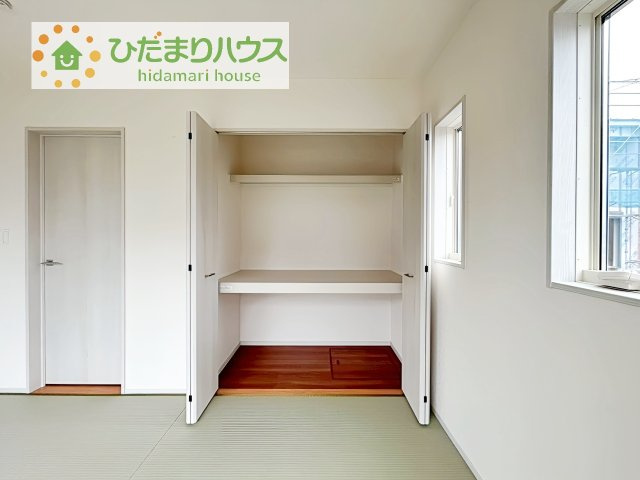 【収納】 | 土浦市板谷4丁目25-P1　新築戸建　1号棟 | 和室にも大容量のクローゼット完備！
お布団やお子様のおもちゃなどがスッキリ収納できますね(^^♪