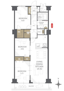 【間取り】日商岩井グリーンサイドマンション 