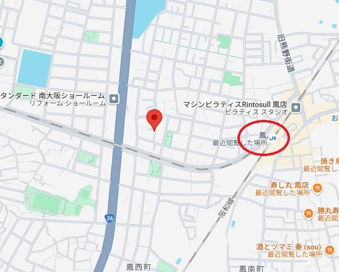大阪府堺市西区鳳中町　売土地　建築条件付きの地図