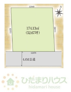 柏市みどり台7期　新築戸建　1号棟の間取り|接道：南側4.4ｍ公道