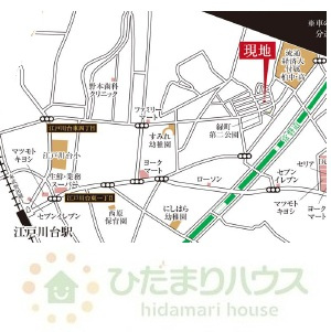 柏市みどり台7期　新築戸建　1号棟の地図|江戸川台駅・徒歩23分