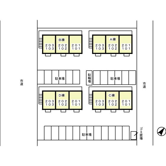 シャルマン ⅡＡＢＣＤの区画図