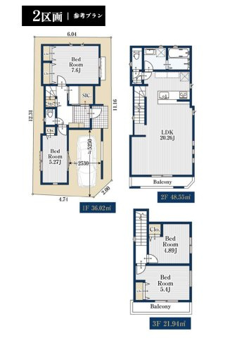 世田谷区若林2丁目　建築条件無し売地　全4区画の参考プラン|2区画参考プラン間取り図

現地ご見学希望・資料請求などお気軽にお問い合わせ下さい！
03-5990-5201