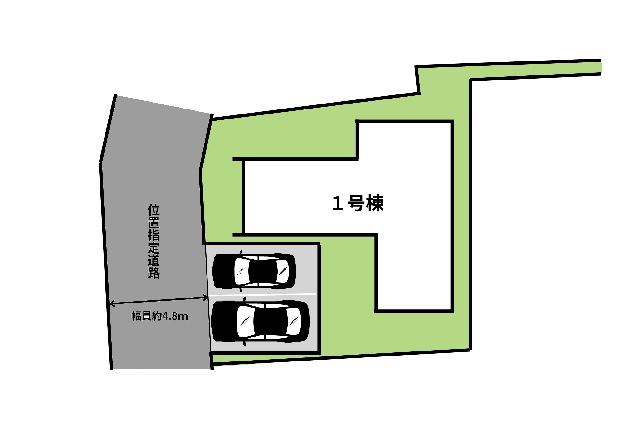 新築戸建　富士市石坂2期1号棟の区画図