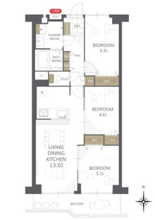 【間取り】瓢箪山マンション 