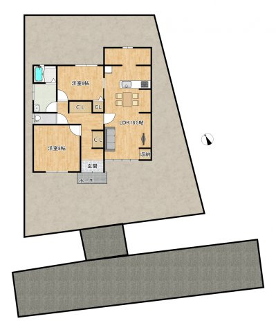 野洲市小篠原　中古戸建の間取り