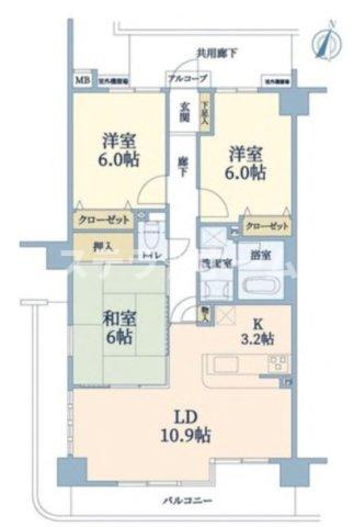セントラルステージ千里Ⅰ番館の間取り|3LDK