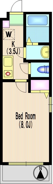 レステュディオの間取り|最上階角部屋2面採光　南向き日当たり良好