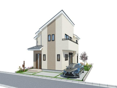 【完成予想図】 | 【Heartfull Town】小平小川町５期 | 駅徒歩12分♪落ち着いた住環境で心安らぐ低層住宅地に建つ、陽当たりの良い3LDK！今なら建築中の様子をご覧になることができます♪