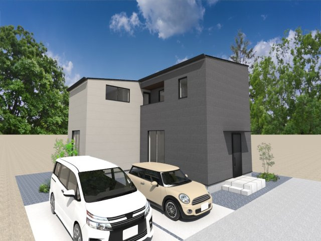 新築戸建　富士市石坂2期2号棟の外観パース|完成イメージです。