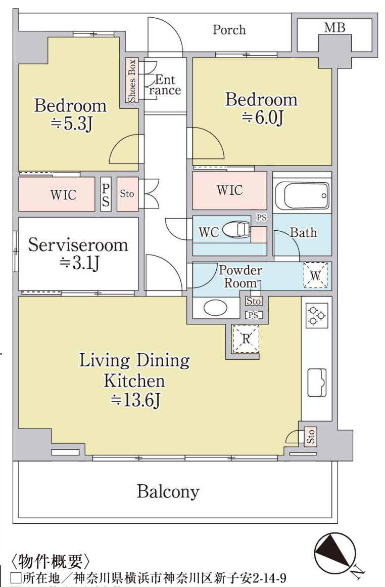 アリュール横濱新子安【仲介手数料無料】ペット可♪の区画図