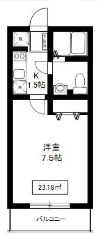 アズーロ松陰神社　駅近　独立洗面台　ネット無料の間取り