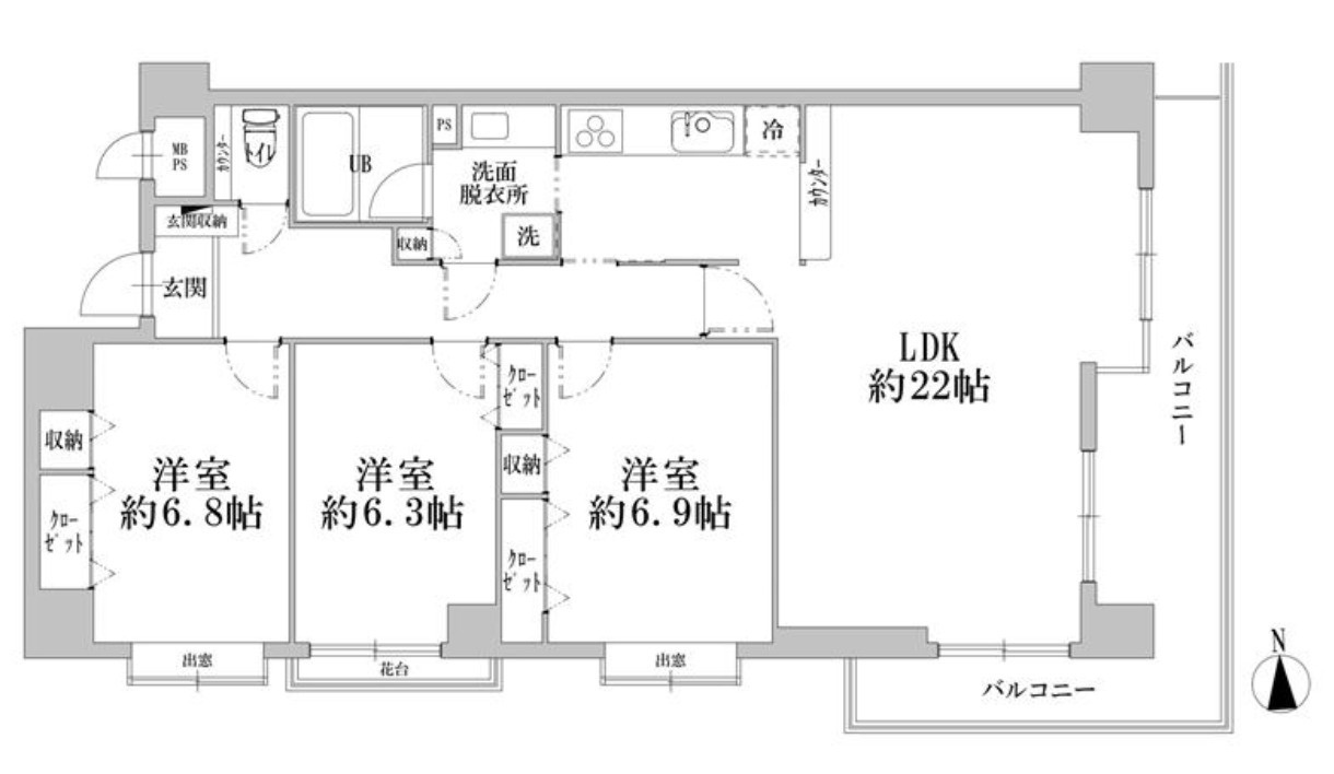 ライオンズヒルズ金沢八景【仲介手数料無料】の間取り