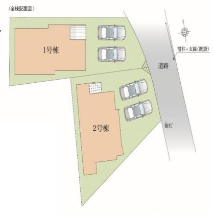 藤沢市片瀬4丁目新築戸建て　6期1号棟の区画図|区画図「藤沢市片瀬4丁目新築戸建て」