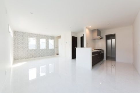 中央区宮下本町3丁目新築戸建て　11期1号棟の居間・リビング|リビング施工例