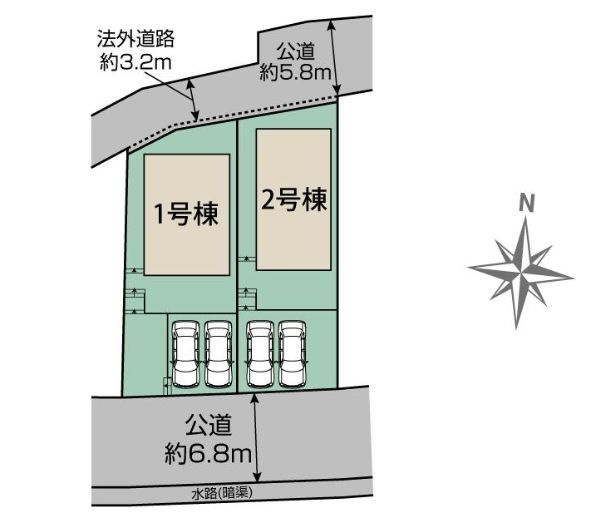 藤沢市用田新築戸建て　1号棟の区画図|区画図「藤沢市用田新築戸建て」