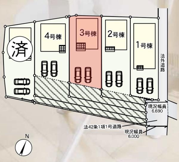 前橋市下細井町第１０（３号等）の区画図|区画図