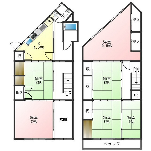 岐阜市千手堂南町１丁目の一戸建ての間取り