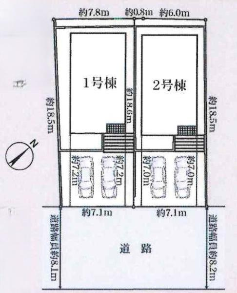 豊田市野見山町第5　全2棟・2号棟の区画図|2号棟です。