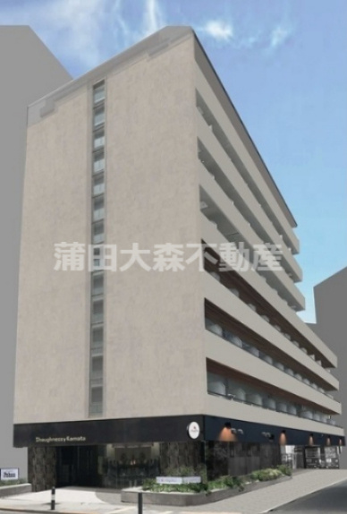 ブルーノコート蒲田の外観|1993年1月築　SRC鉄骨鉄筋コンクリート造地上11階地下2階建て総戸数100戸
JR京浜東北線蒲田駅と京急本線京急蒲田駅の間の東京都大田区蒲田4丁目　
2020年リノベーション済！1階美容室