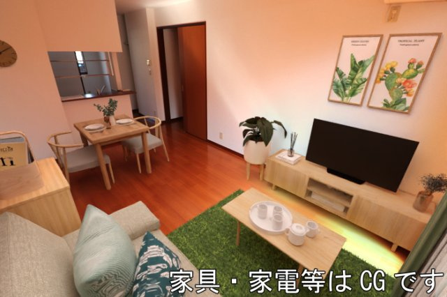 三潴郡大木町大字横溝のアパートの居間・リビング|使いやすい居間です