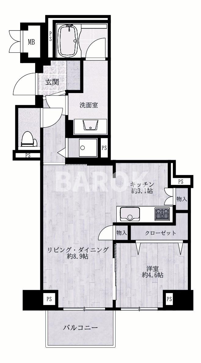 サンリベラ・プライム天神大名レジデンスの間取り