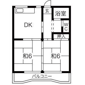 コーポカワチＢの間取り